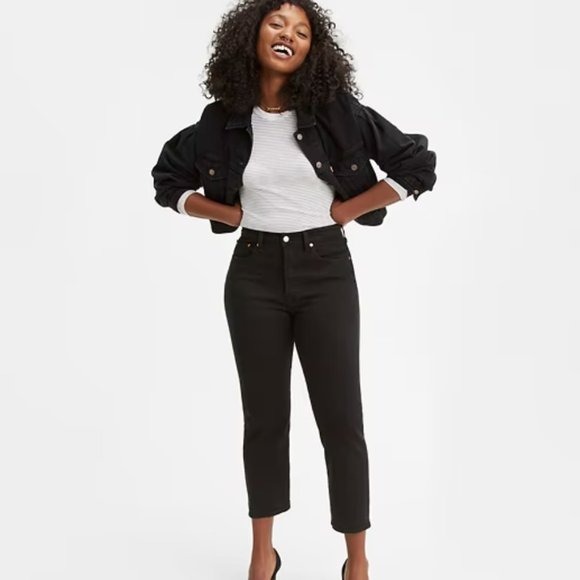 LEVI'S BLACK WEDGIE STRAIGHT FIT JEANS - Picture 1 of 4